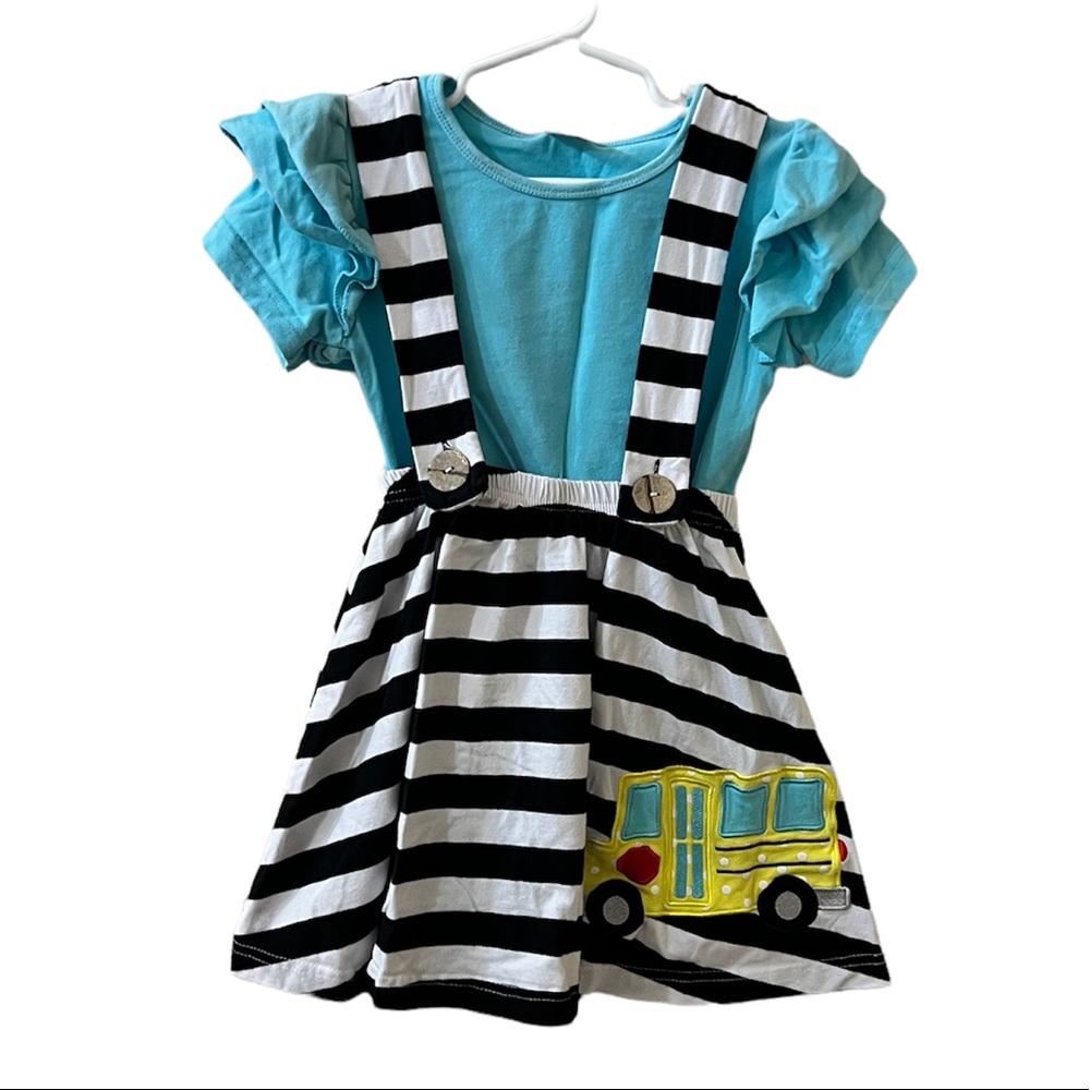School Bus Suspender Skirt Set